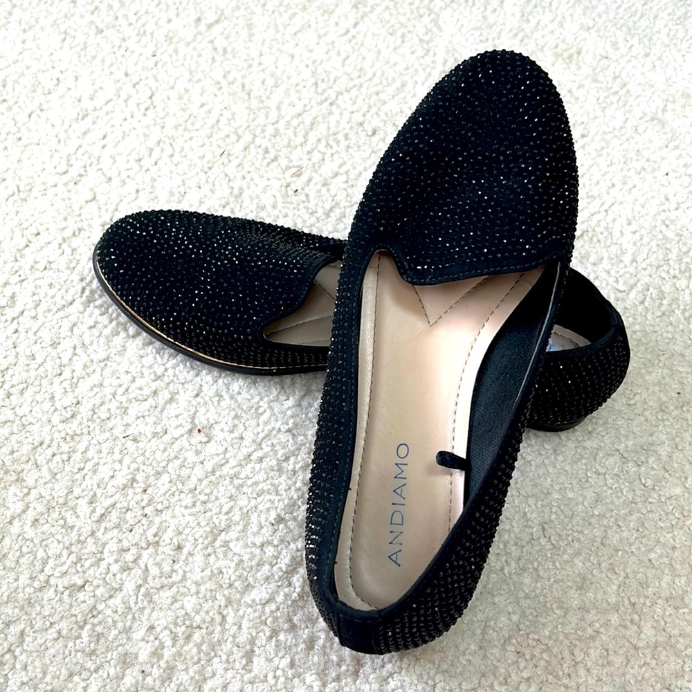 Black Sparkle Flats. Women Size 8.5